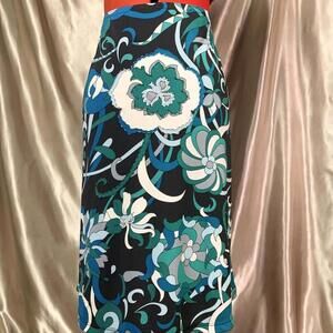 Vintage 90s/Y2K floral midi skirt with beaded flowers!